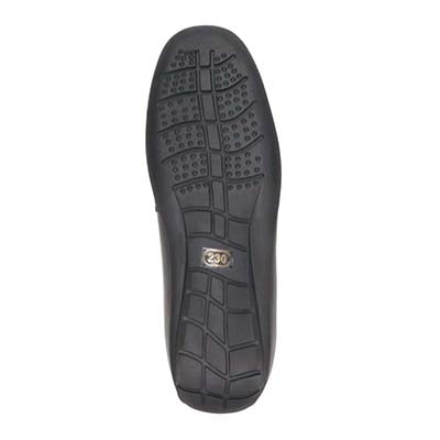 【撥水仕様】モデロ MODELLO 「Recovery Shiatsu Insole」搭載で指圧効果により血行をよくする。Recoveryスクエアトゥ モカシンシューズ  DML5500R BLACK 23.0
