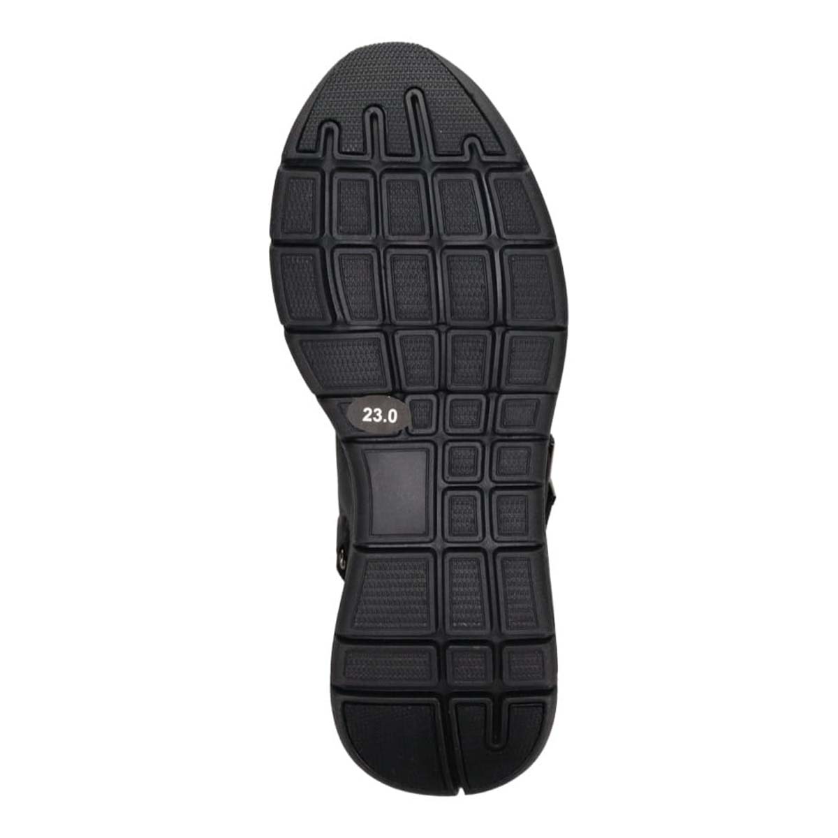 モデロ MODELLO 「リカバリーインソール」搭載で指圧効果により血行を115％促進。Recovery３本ベルトヒールアップスポーツサンダル　DML6063R BLACK 23.0