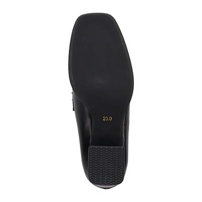 モデロ MODELLO 「リカバリーインソール」搭載で指圧効果により血行を115％促進。Recoveryチャンキーヒールローファー　DML6065R BLACK 23.0