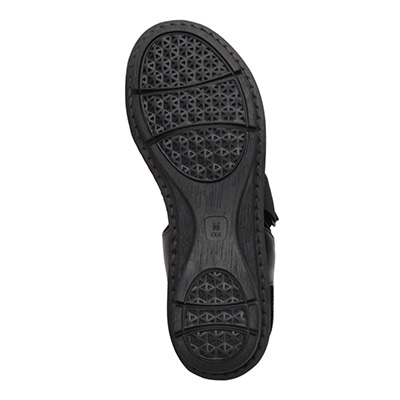 定番モールドソールで歩きやすく♪太めステッチがポイント♪カジュアルサンダル DML7115 BLACK M　(23.0～23.5)