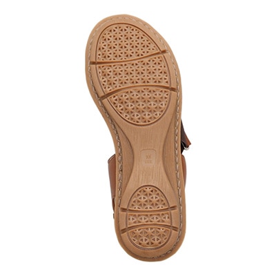 定番モールドソールで歩きやすく♪太めステッチがポイント♪カジュアルサンダル DML7115 BROWN-MULTI M　(23.0～23.5)