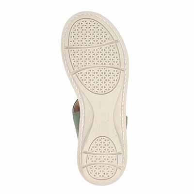 定番モールドソールで歩きやすく♪太めステッチがポイント♪カジュアルサンダル DML7115 GREEN/BEIGE M　(23.0～23.5)