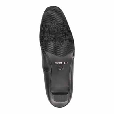 【撥水仕様】 ボロネーゼ製法で履き心地抜群♪スクエアトゥベーシックパンプス　DML7125A BLACK 23.0