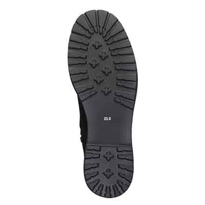 【撥水仕様】モデロ MODELLO 「Recovery Shiatsu Insole」搭載で指圧効果により血行をよくする。3.5cmヒール タンクソールミドルブーツ DML8820R BLACK-SILKY 23.0