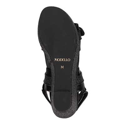 モデロ MODELLO 「リカバリーインソール」搭載で指圧効果により血行を115％促進。Recoveryエレガンスカジュアルサンダル　DML8830R BLACK M　(23.0～23.5)