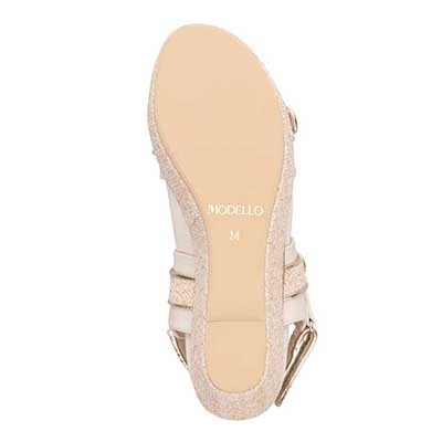 モデロ MODELLO 「リカバリーインソール」搭載で指圧効果により血行を115％促進。Recoveryエレガンスカジュアルサンダル　DML8830R WHITE M　(23.0～23.5)