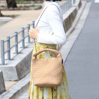 モデロ MODELLO 艶のあるメッシュ素材の大人アイテム メッシュバッグ　DMLB111 D-BROWN FREE