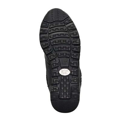 【4cm4時間防水設計】エル スポーツ ELLESPORT スッと履けるクイックフィット　レイン仕様  ニットレースアップスニーカー　ESP12595 BLACK-TX 23.0