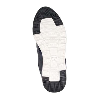 【4cm4時間防水設計】エル スポーツ ELLESPORT スッと履けるクイックフィット　レイン仕様  ニットレースアップスニーカー　ESP12595 NAVY-TX 23.0