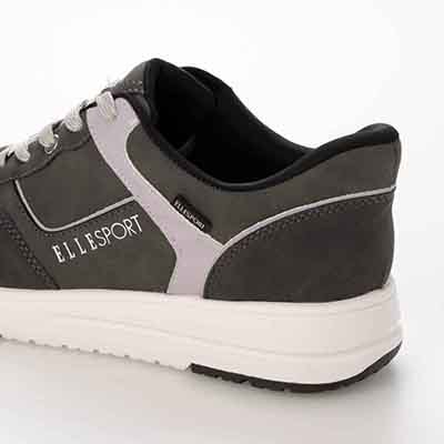 【4cm4時間防水設計】エル スポーツ ELLESPORT　厚底クイックフィットスニーカー     ESP12606 GRAY-NUBUK 23.0