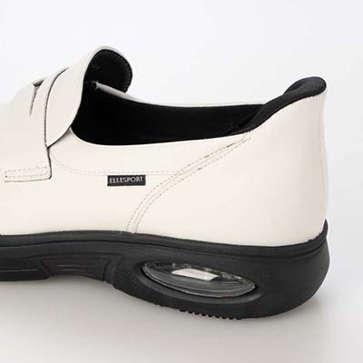 【4cm4時間防水設計】エル スポーツ ELLESPORT クイックフィットスニーカーソールローファー ESP12612 IVORY 23.0