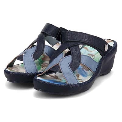 エル スポーツ ELLESPORT 2WAYウェッジサンダル　ESP12738 NAVY/BLUE 23.0