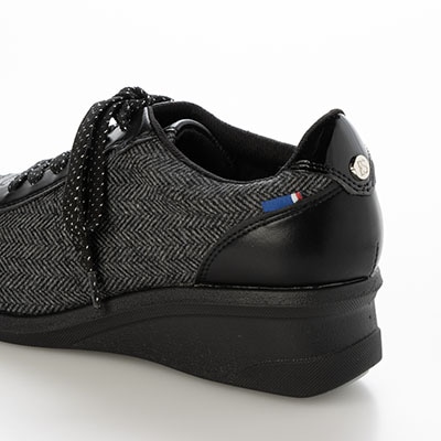 エル スポーツ ELLESPORT レースアップウェッジスニーカー　ESP14707 GRAY-TX 23.0