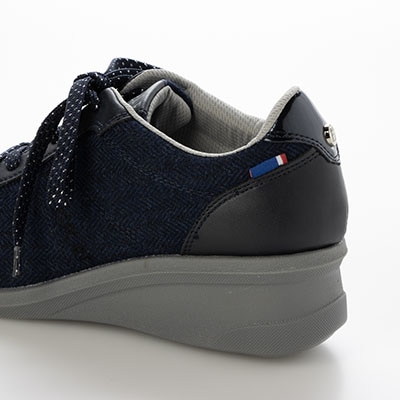 エル スポーツ ELLESPORT レースアップウェッジスニーカー　ESP14707 NAVY-TX 23.0