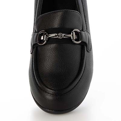 エル スポーツ ELLESPORT  ウェッジヒールで歩きやすい♪足馴染み抜群のソフトストレッチ素材  ビットローファー　ESP14710 BLACK 23.0