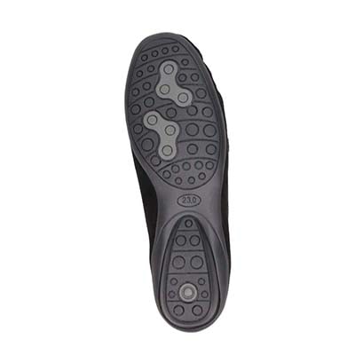 HIROKO KOSHINO 足入れの良いスクエアトゥ・モカデザイン カジュアルシューズ HKL7500 BLACK-SILKY 23.0