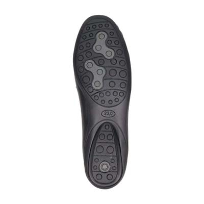 HIROKO KOSHINO 足入れの良いスクエアトゥ・モカデザイン カジュアルシューズ HKL7500 BLACK 23.0