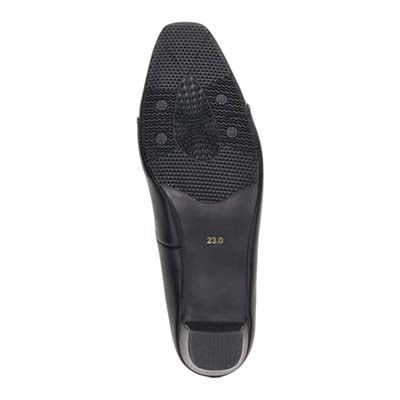 HIROKO KOSHINO ラインの綺麗なバックルモーチーフ飾り付き デザインパンプス HKL7502 BLACK 23.0