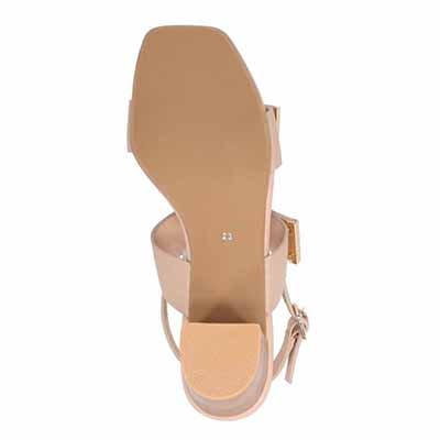HIROKO KOSHINO 安定の太めヒール バックストラップ 5.5cmヒールサンダル　HKL8009 BEIGE 23