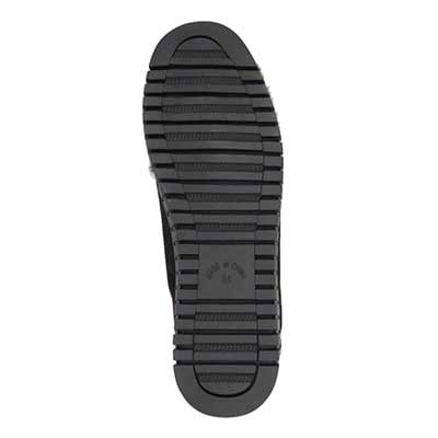 【撥水加工】HIROKO KOSHINO FEMME　モカにファーをあしらったフェミニンテイスト モカシンシューズ　HRL1010 BLACK M　(23.0～23.5)