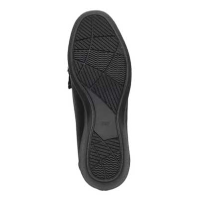 【撥水加工】HIROKO KOSHINO FEMME　超軽量ウエッジソール カジュアルモカシンパンプス　HRL2009 BLACK 23.0