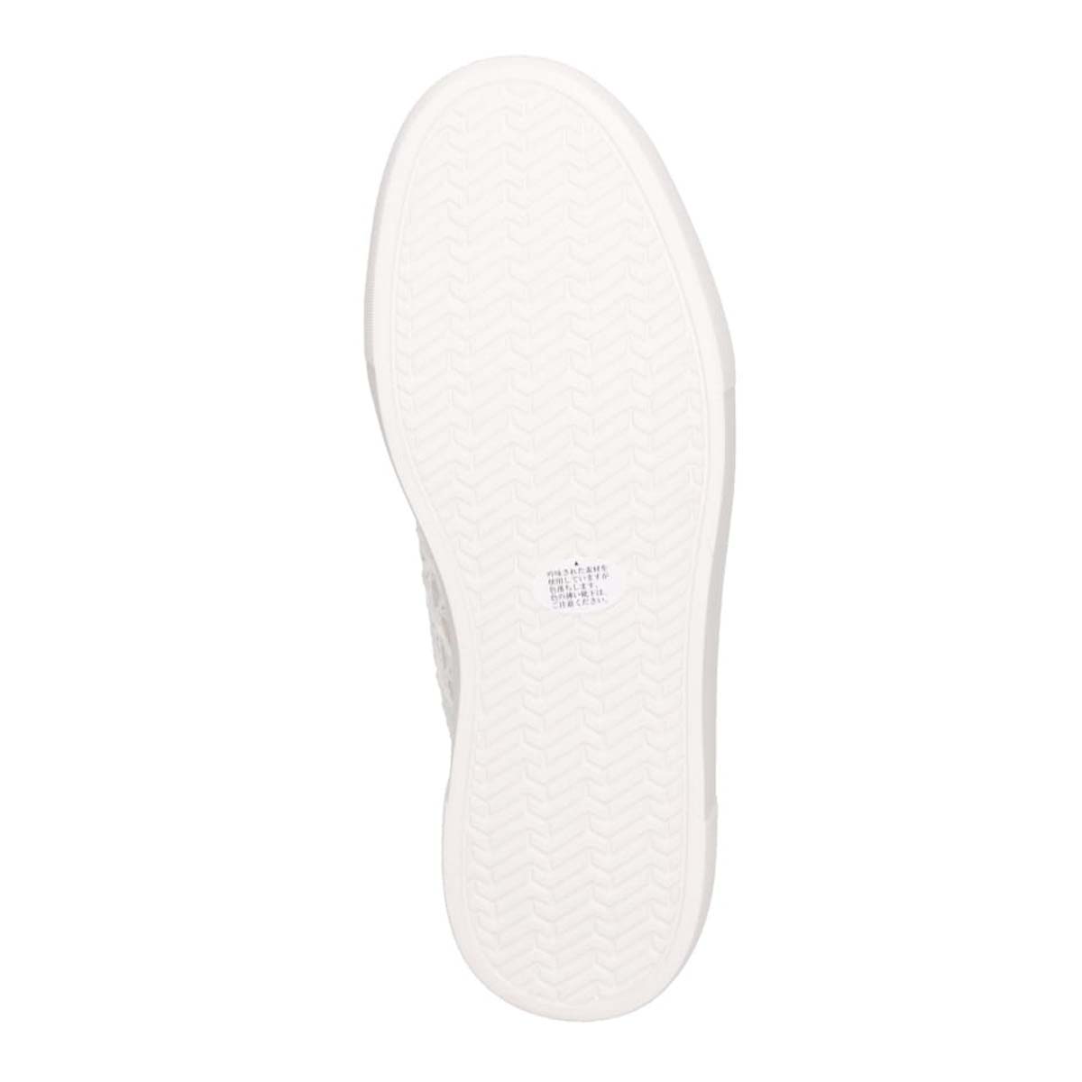 HIROKO KOSHINO FEMME センターファスナーで履きやすいスニーカー　HRL2017 WHITE/C 23.0