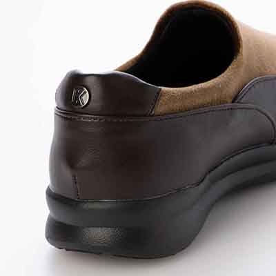 【撥水加工】HIROKO KOSHINO FEMME 素材コンビ　スリッポンシューズ　HRL3001 D-BROWN 23.0