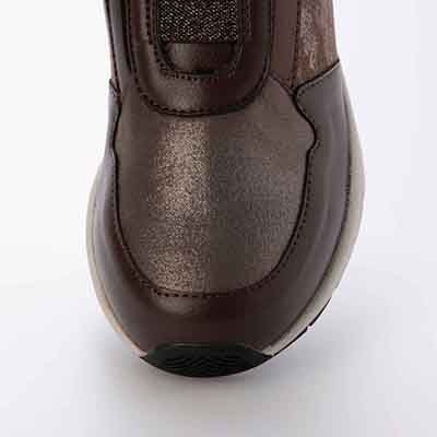 【撥水加工】HIROKO KOSHINO FEMME　ヒールタイプ・ハイカットドレススニーカー　HRL3004 BROWN 23.0