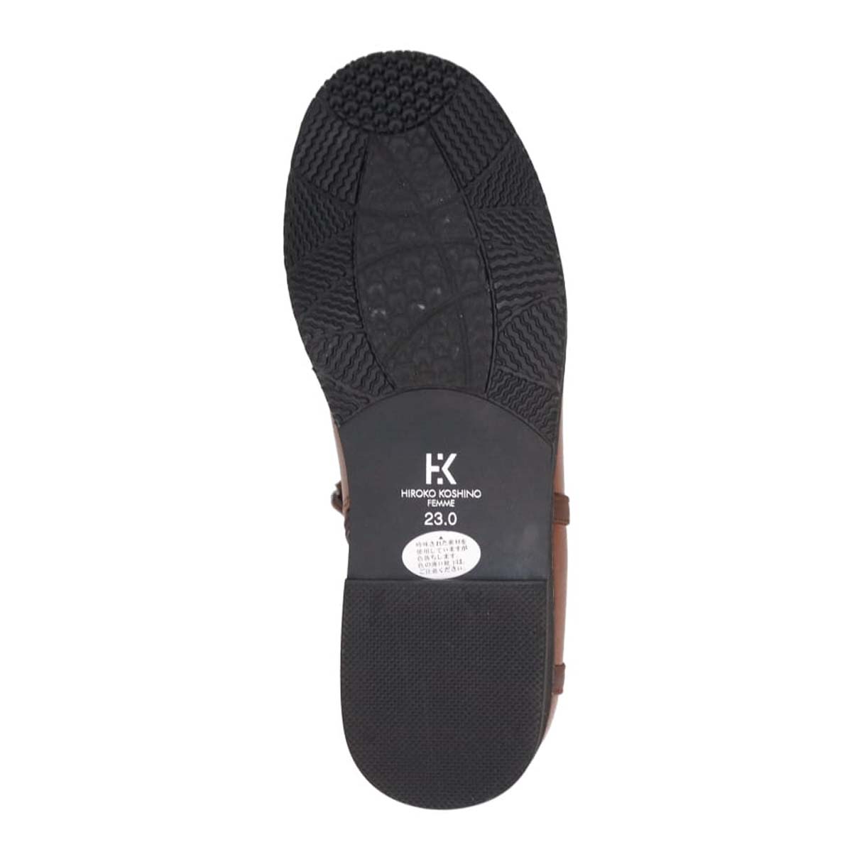 【撥水加工】HIROKO KOSHINO FEMME グラスファイバー配合ソール・サイドゴアブーツ　HRL4008 BROWN 23.0