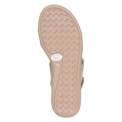 HIROKO KOSHINO FEMME 屈曲性のある 6cmウェッッジソールデザインサンダル　HRL5002 BEIGE M　(23.0～23.5)