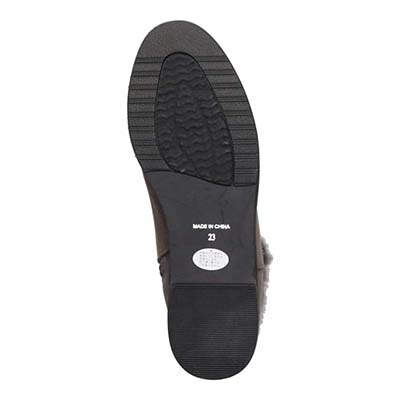 HIROKO KOSHINO FEMME　あたたかさと華やかさを両立 ファー付きスエードショートブーツ　HRL5006 GRAY 23.0