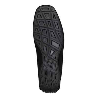 ランバンコレクション LANVIN COLLECTION 「Recovery Shiatsu Insole」搭載で指圧効果により血行をよくする。メタルパーツ付きスリッポンローファー　LV1018XR BLACK-VELOURS 25.0