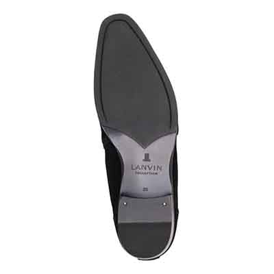 ランバンコレクション LANVIN COLLECTION 「Recovery Shiatsu Insole」搭載で指圧効果により血行をよくする。本革サイドゴアブーツ　LV1022XR BLACK-SILKY 25