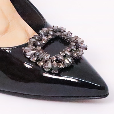 マドラス madras 特許 リカバリーメタインソール搭載 7.0cm  ポインテッドトゥパンプス MAL9105SMT BLACK-ENAMEL 23.0