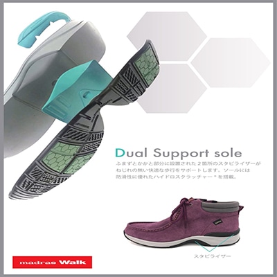 【GORE-TEX】マドラスウォーク madras Walk 「Recovery Shiatsu Insole」搭載で指圧効果により血行をよくする。 ゴアテックス  レザーシューズ MWL1012R D-KHAKI 23.0