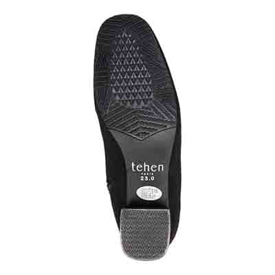 【撥水加工】テーン tehen ヒールがポイント♪トレンドのシンプルブーツ　TN1764 BLACK-SILKY 23.0