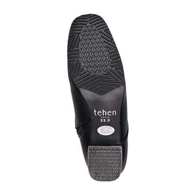 【撥水加工】テーン tehen メタルプレート入りのヒールがポイント♪トレンドアイテム・レースアップブーツ　TN1766A BLACK 23.0