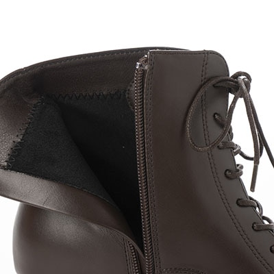 【撥水加工】テーン tehen メタルプレート入りのヒールがポイント♪トレンドアイテム・レースアップブーツ　TN1766 D-BROWN 23.0