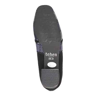 テーン tehen  伸縮性のあるニット使いでストレスフリーな甲深パンプス  TN1787 NAVY-MULTI 23.0