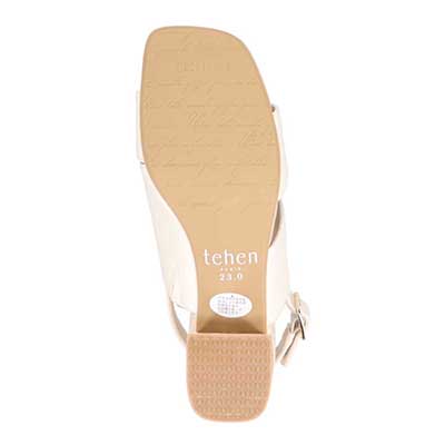 テーン tehen オシャレなヒールもポイント。甲深アシンメトリーカットサンダル　TN1794V IVORY 23.0