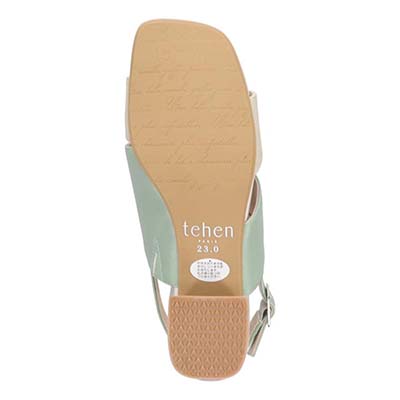 テーン tehen オシャレなヒールもポイント 甲深アシンメトリーカットサンダル　TN1794 BEIGE/C 23.0