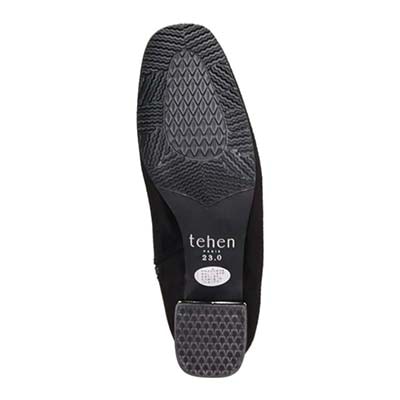 【撥水加工】テーン tehen すっきりキレイめ　ショートブーツ　TN1805 BLACK-SILKY 23.0