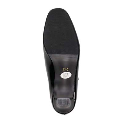 テーン tehen 甲ストラップ付　5.5cmヒールベーシックパンプス　TN5514 BLACK-ENAMEL 23