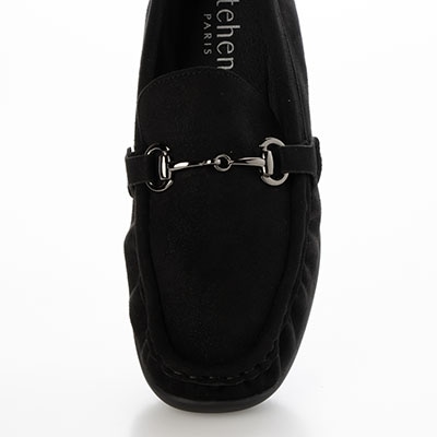 テーン tehen  足取り弾む ビット付きドライビングシューズ　TN5700 BLACK-SILKY 23.0