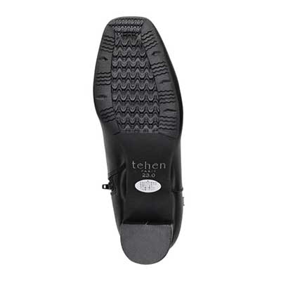 【撥水仕様】テーン tehen サイドの金具がポイント　キレイ目ショーツブーツ　TN6701 BLACK 23.0