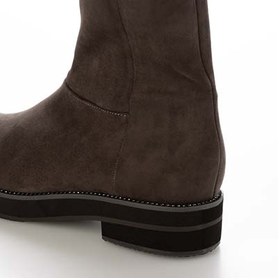 【撥水加工】テーン tehen  ビジュー付きソールで上品おしゃれ  3.5cmヒールで歩きやすい一足  カジュアルショートブーツ　TN6707 BLACK 23.0