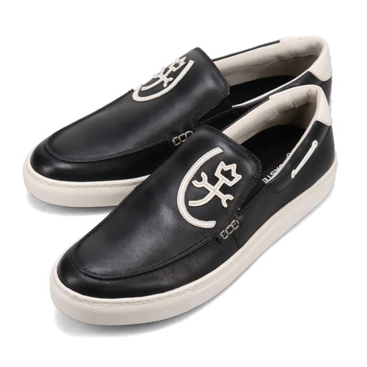カステルバジャック CASTELBAJAC スリッポンレザースニーカー  012328 BLACK 25.0