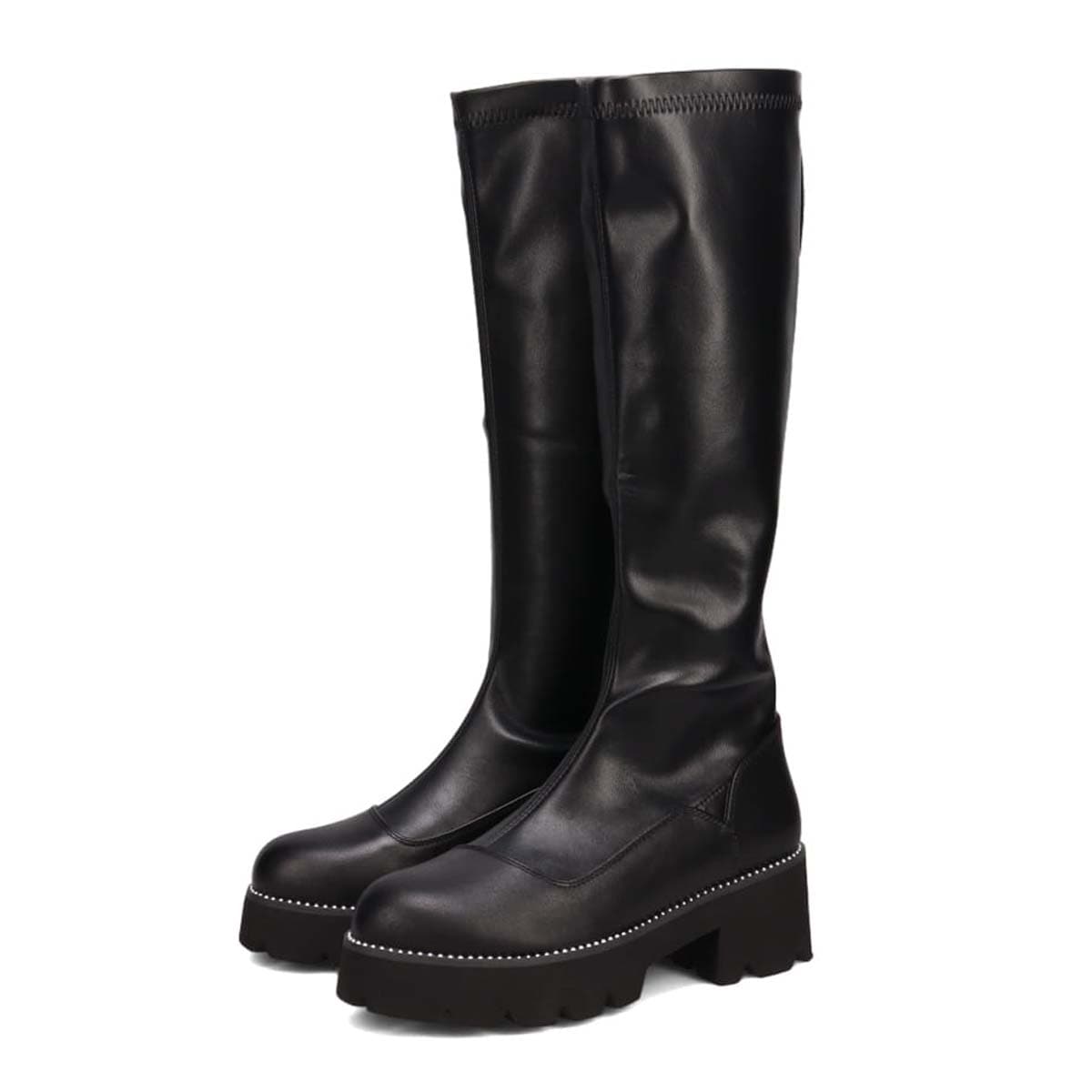KATHARINE HAMNETT LONDON　厚底ストレッチロングブーツ 041535 BLACK 23.0