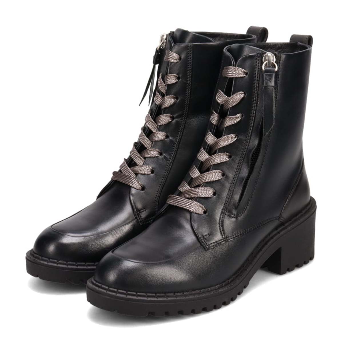 KATHARINE HAMNETT LONDON　厚底レースアップブーツ 048107 BLACK 23.0