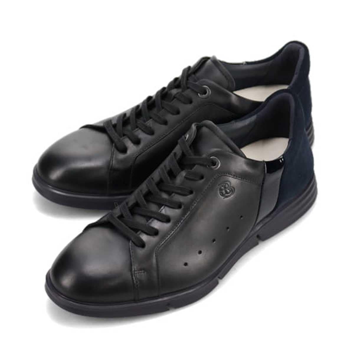 ランバンオンブルー LANVIN en Bleu レースアップ レザースニーカー  086493 BLACK 25.0